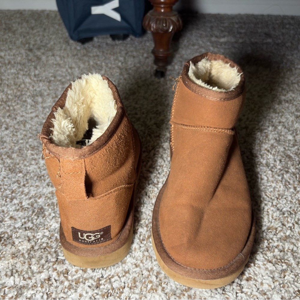 UGG Tan Shearling Ankle Boots